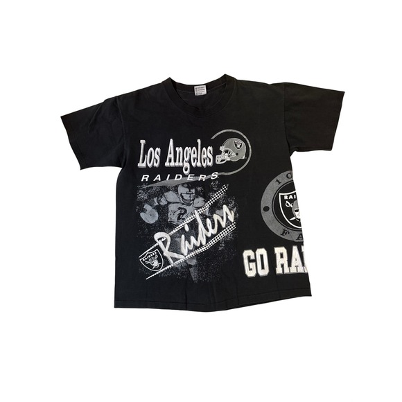Other - Vintage Los Angeles Raiders T-Shirt Anvil All Over Print Black Mens L